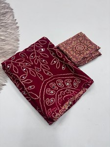 Mirror Luxe Party Wear <b>Saree</b> Pure Satin Silk Printed Mirror Work <b>Saree</b> with Rich Pallu & Designer Mirror Lace Border - Product Image 1