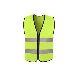 High Visibility Safety Vest Reflective Yellow with Two <b>Silver</b> Stripes Lightweight Work Wear for Outdoor Use - Product Image 1