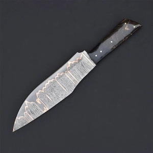 Luxury Copper Damascus Pattern Outdoor Chef Style <b>Kitchen</b> Knife With Full Tang Construction For <b>Camping</b> Gear Supply - Product Image 1