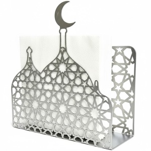 Support de serviettes en métal noir moderne avec calligraphie arabe Bismillah pour table à manger, décoration élégante pour la maison islamique, cuisine, en promotion - Product Image 5