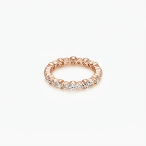DEF Color VS VVS Clarity Round Brilliant Cut Lab Grown Diamond Full Eternity Band <b>Ring</b> 9K 10K 14K 18K Solid Gold Engagement <b>Ring</b> - Product Image 3