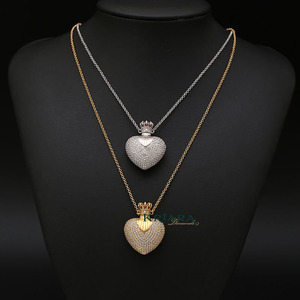 Colgante de Corazón en Plata 925 con Baño de Rodio y Moissanita, Romántico para Uso Diario de Mujeres - Product Image 4