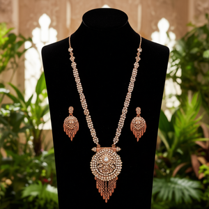 Conjunto de Joyería de Moda con Circonita y Collar de Aleación de Cobre - Estilo Real - Product Image 3