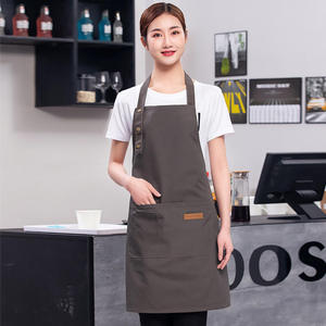 ผ้ากันเปื้อนเชฟยีนส์ปักโลโก้ตามสั่ง พร้อมกระเป๋าและสายคล้องคอ ผ้าลายทอสำหรับพนักงานเสิร์ฟในร้านอาหาร โรงแรม และร้านเบเกอรี่ - Product Image 4