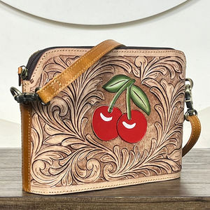 Wholesale Handcrafted Floral Designer Genuine Leather Handbags Vintage Style Crossbody Shopping & Travel Women Shoulder <b>Bags</b> - Product Image 4