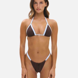 Sexy Girls Swimsuit Beach Fashion Women Split Solid <b>Bikini</b> Underwear Bra Swimwear 2 Piece <b>Set</b> Draped Woven Underwire <b>Bikini</b> <b>Set</b> - Product Image 1