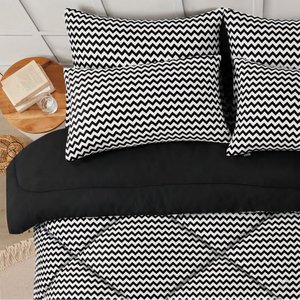 Juego de Edredón Moderno Reversible con Estampado Chevron, 100% Mezcla de Algodón T-150, Transpirable para Todas las Estaciones, Uso Doméstico - Product Image 6