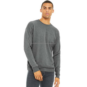 High Quality 100% Cotton French Terry Sweatshirts Crewneck High Quality Custom Printing <b>Black</b> Sweatshirt - Product Image 6