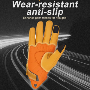 Gants de golf rétro en cuir véritable de haute qualité, légers, respirants, pour hommes et femmes, printemps, moto, motocross, jaune - Product Image 4
