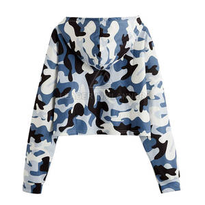 Hoodies courts pour femmes, design personnalisé, usage extérieur, couleur unie, confortables - Product Image 2