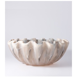 Bol de service en résine gris marbré résistant à la chaleur, non revêtu, pour la décoration de table de fête et de mariage, bol à salade de fruits - Product Image 2