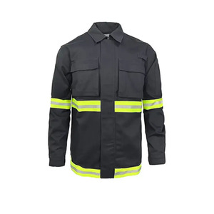 Veste et pantalon de travail réfléchissants haute visibilité, résistants à la chaleur, de haute qualité, lavables, en coton, avec bandes réfléchissantes - Product Image 6