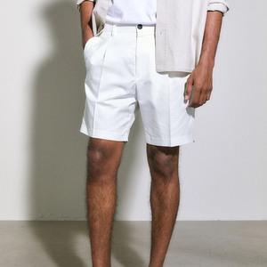Shorts de basketball en toile pour homme, coupe classique, avec deux poches latérales profondes, style hip-hop, anti-plis, vintage, en coton uni, mi-longueur, pour l'été - Product Image 5