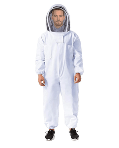Professional Beekeeper Suit Brown Durable Cotton <b>Fabric</b> Veil High Reflective <b>Tape</b> Loose Fit Safety Level D Protection - Product Image 4