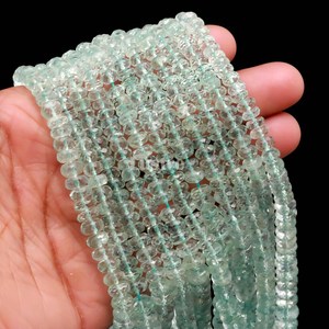 Perles Rondelles Facettées en Aigue-marine 100% Naturelle 5-7mm, Fil de 16 Pouces, Qualité AAA, Fournitures pour la Fabrication de Bijoux - Product Image 5