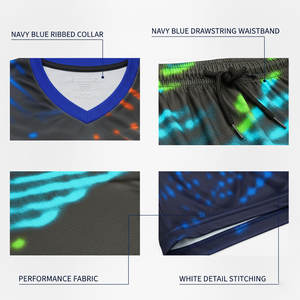 Camiseta de fútbol transpirable de talla grande para verano, manga corta, nombre del equipo personalizado, estampado por transferencia térmica, uniforme de fútbol de secado rápido. - Product Image 6