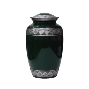 Urnas de cremación de aluminio para adultos con grabado, acabado en estaño y mármol, urnas metálicas para cenizas humanas. - Product Image 5