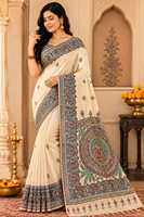 Eleganter Moderner Königlicher Klassiker Bodenlanger Reversibler Knitterfreier Allwetter-Damen-Bhagalpuri Desi Tasar Sari