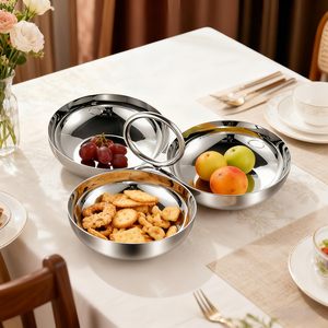 premium stainless steel 3 in 1 portable snacking bowls - Product Image 5