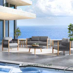 Ensemble de meubles de jardin et de patio modernes, durables et écologiques en teck pour villa et hôtel - Product Image 2