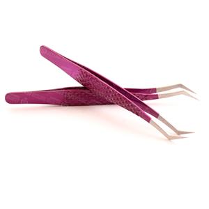 Pince à cils professionnelle en acier inoxydable de haute qualité finition en titane avec prise ferme marque privée personnalisée - Product Image 5