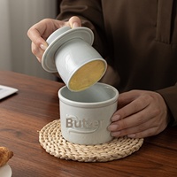Pot à beurre en céramique avec couvercle, design sportif, simple, pour la maison, support à beurre, plateau à beurre, rangement de fromage pour la cuisine