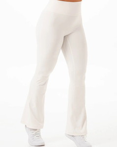 Premium Quality Women's Simple Wide Leg Yoga Legging Eco-Friendly Breathable Four-Way Stretch Quick Dry Solid Color Custom - Product Image 2