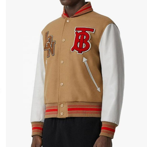 Nouvelle Arrivée Veste Letterman en Toile et Laine pour Hommes, Ensemble Varsity Personnalisé avec Broderie et Patchwork Frontal Rouge et Blanc – Vente en Gros Rapid Sports - Product Image 2