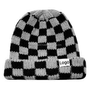 Nardon Apparel gorros negros personalizados de invierno de punto de ganchillo hechos a mano de alta calidad con logotipo personalizado - Product Image 1