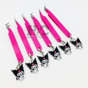 Pince à épiler professionnelle pour extensions de cils Hello Kitty, en acier inoxydable, durable, prise en main parfaite, pointe lisse, emballage personnalisé - Product Image 4