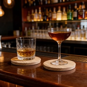 Luxury Acacia Wood <b>Coaster</b> Set Natural <b>Drink</b> <b>Coasters</b> for Home Decor and Dining At Best Price - Product Image 2
