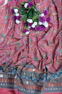 ผ้าเครปธรรมชาติสีชมพูลายดอกไม้ตกแต่งสำหรับชุดเดรส kurti เสื้อผ้าสไตล์พื้นเมือง - Product Image 4