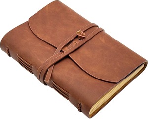 Carnet de notes marron foncé, journaux en cuir pour écrire, petit carnet de notes de 5,5x7,5 pouces, bloc-notes pour femmes et hommes, cadeaux, travail - Product Image 1