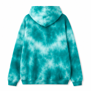 Custom Logo Unisex Oversized <b>Tie</b> Dye Hoodie Streetwear Teal Blue Pullover Fleece Cotton <b>Men</b> Women Sweatshirt Wholesale 2026 - Product Image 3