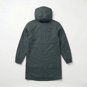 Dark <b>Grey</b> Hooded Long Coat | <b>Waterproof</b> Zip Up Utility <b>Jacket</b> | Oversized Streetwear Rain Trench Coat | Custom OEM Manufacturer - Product Image 2