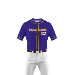 Custom Baseball Uniform Men's Purple White Jersey <b>Pants</b> Set Team Name 10 Screen Printed Moisture Wicking All Seasons - Product Image 1