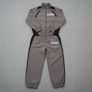 Ensemble de survêtement gris pour homme, fermeture à cordon de serrage sur toute la longueur, respirant, polyester/nylon, style vintage, design sportif d'hiver, adulte - Product Image 3