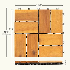 10 Pezzi Piastrelle Incastrabili per Pavimentazione Esterna, Uso in Ogni Condizione Atmosferica, 30x30 cm, Piastrelle Impermeabili per Terrazze - Product Image 2