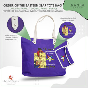 Sac fourre-tout violet brodé Eastern Star, logo OES Order Of The Eastern Star Sister Keeper - Product Image 4