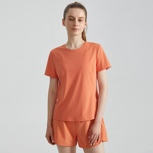 Conjunto Deportivo de Verano para Mujer, Dos Piezas, Camiseta y Pantalones Cortos, Transpirable, de Secado Rápido, Spandex/Poliéster - Product Image 1