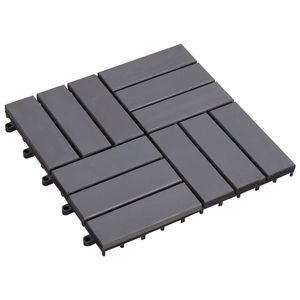 Piastrelle per Decking in legno massello di Acacia 10 pz 11.8 di lavaggio grigio "x 11.8"-pavimenti per esterni Premium - Product Image 1