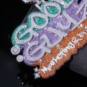 จี้เงินแท้ 925 คุณภาพสูง ประดับเพชรโมอิสซาไนต์ สไตล์ฮิปฮอป หรูหรา แฟชั่นแบบ Iced สำหรับผู้ที่รักการสะสมเครื่องประดับเงินแท้ที่ได้รับการรับรอง - Product Image 3