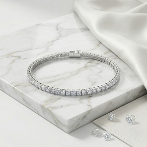 3.60CTW Princess Prong-Set Diamond Line <b>Bracelet</b> - Product Image 2