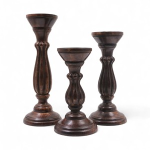 Portavelas de madera de Sheesham Aqdus Saleem estilo Art Nouveau - Forma cuadrada, decoración para el hogar, hecho a mano en Moradabad, venta al por mayor - Product Image 1