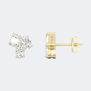 Boucles d'oreilles en diamant cultivé en laboratoire 0,90 CTW, taille brillant multi-formes, pour femmes, en argent sterling 925, couleur E F, qualité VS VVS, bijoux de luxe, cadeau - Product Image 6