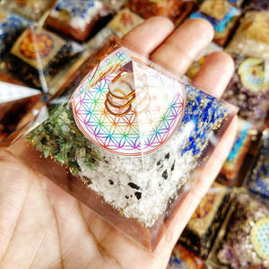 Pirámide de Orgonita con Piedras Preciosas Mixtas, Siete Chakras |   Generador de Energía de Cristales Curativos, Reiki, Feng Shui, Vastu, Decoración Espiritual Hecha a Mano - Product Image 4