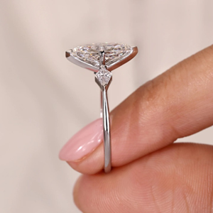 Anillo Marquise Holandés con Piedra Lateral de Corte Cometa, Anillo de Diamante Cultivado en Laboratorio de 2.34 Quilates, Anillo de Compromiso, Anillo de Boda, Joyería, Anillo de 14k - Product Image 4