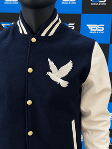 Veste universitaire pour homme, manches crème, style preppy, fermeture boutonnée, logo sur la manche gauche, vêtements d'automne, vestes Lettermen - Product Image 3