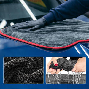 Serviette de lavage de voiture en microfibre double face 600-1200 GSM, séchage rapide, boucles torsadées, 60x90cm, chiffon <span class=keywords><strong>pas</strong></span> <span class=keywords><strong>cher</strong></span> pour le séchage et le polissage de voiture - Product Image 4