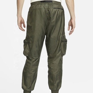 Exoro Apparels <b>Men's</b> Olive <b>Green</b> Canvas <b>Cargo</b> <b>Pants</b> Drawstring Elastic Waist Loose Fit Windproof Casual Workwear Lightweight - Product Image 2